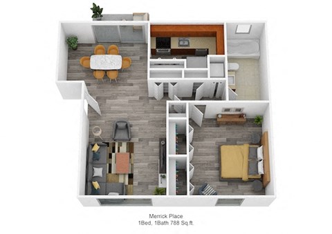 Merrick Place 1Bed 1Bath 788 Sq ft at Merrick Place, Lexington, KY, 40502